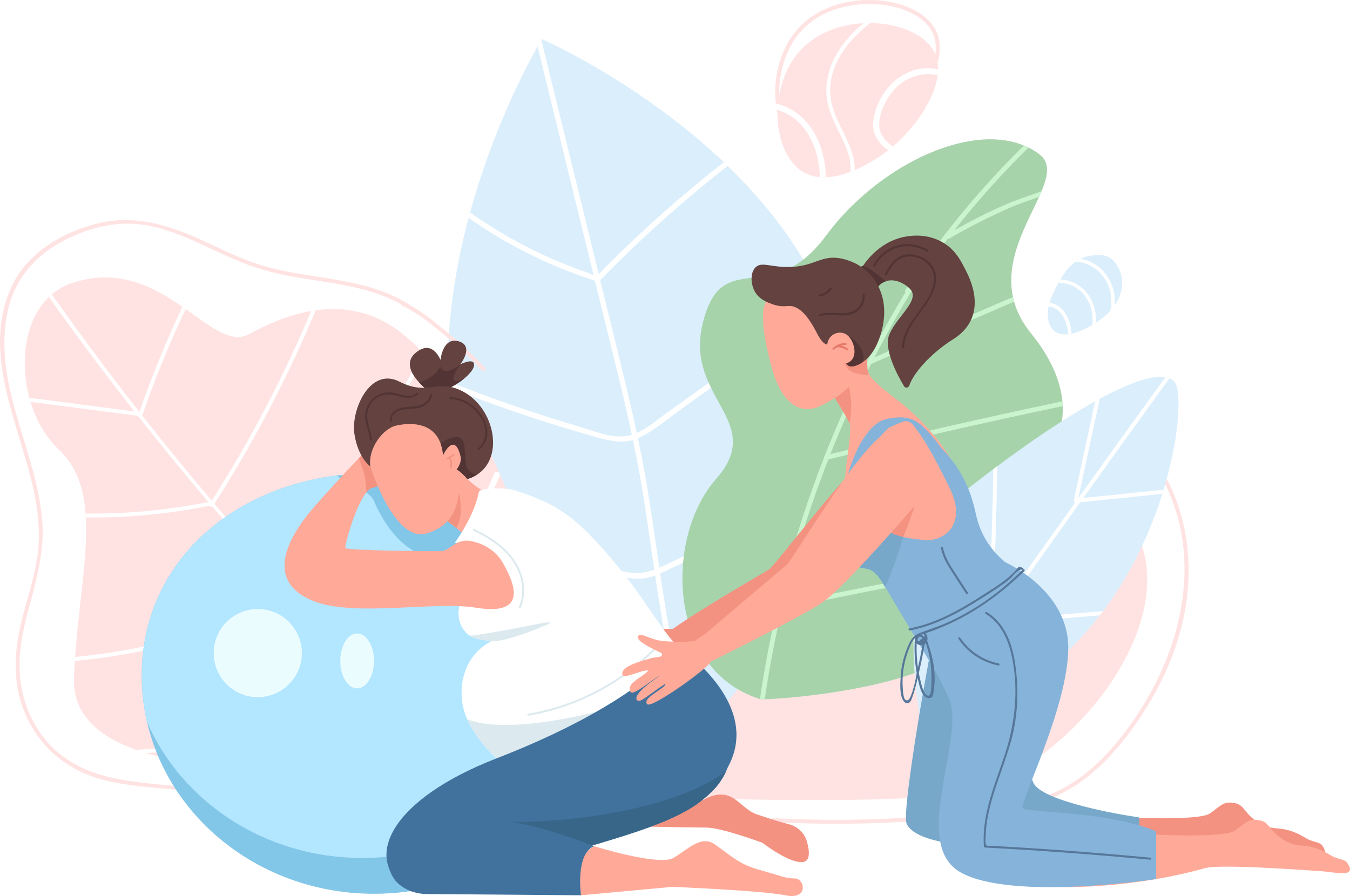 Těhotná žena s rebozem a cvičebním balonem